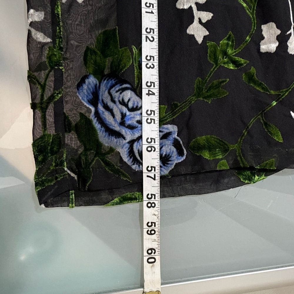 Lulus Maxi‎ Dress Womens Medium Black Floral Velvet Burnout Cowl Neck Gown - Picture 10 of 11